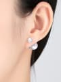 thumb Copper With 3A cubic zirconia Fashion Ball Stud Earrings 1
