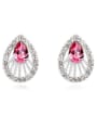 thumb Fashion austrian Crystals Water Drop Alloy Stud Earrings 3