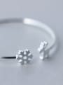 thumb 925 Sterling Silver With Platinum Plated Cute Snowflake Elk Bangle Free Size Bangles 1
