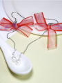 thumb Personalized Red Bow Little Artificial Pearl 925 Silver Drop Earrings 1