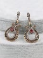 thumb Antique Gold Plated Ethnic style Resin stones Rhinestones Drop Earrings 2