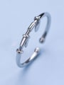 thumb Simple Tiny Heart shapes 925 Silver Opening Ring 3