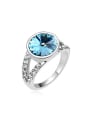 thumb Simple Cubic austrian Crystal Platinum Plated Alloy Ring 0