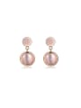 thumb Exquisite Round Shaped Opal Drop Earrings 0