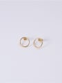 thumb Titanium With 14k Gold Plated Simplistic Round Stud Earrings 0