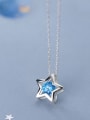 thumb 925 Sterling Silver With Platinum Plated Simplistic Star Necklaces 2