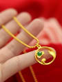 thumb Women Dolphin Shaped Green Jade Necklace 1