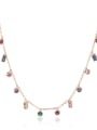 thumb Copper With Glass stone Fashion Geometric Beaded Necklaces 0