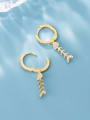 thumb 925 Sterling Silver With Gold Plated Cute Fish Bones Clip On Earrings 0