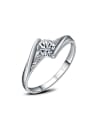 thumb White Gold Plated Zircons Fashion Ring 0