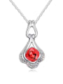 thumb Simple austrian Crystals-covered Flowery Alloy Necklace 1