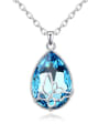 thumb Water Drop austrian Crystals Pendant Alloy Necklace 1