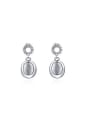 thumb Fashion Oval Shaped Opal Drop Earrings 0