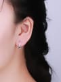 thumb Flower Shaped Zircon Drop Earrings 1