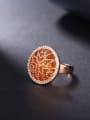 thumb Exaggerated Rose Gold Plated Hollow Flower Pattern Rhinestone Ring 2