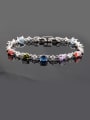 thumb Colorful Zircon Ladies And European And The United States Platinum Plated Anti Allergy Bracelet 0