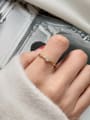 thumb Sterling silver minimalist single Zricon gold free size ring 1
