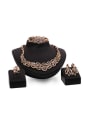 thumb Alloy Imitation-gold Plated Vintage style Rhinestones Leaves shaped Four Pieces Jewelry Set 0