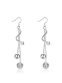 thumb Simple Beads Silver Plated Drop Earrings 0