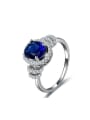 thumb Trendy Round Shaped White Gold Plated Zircon Ring 0