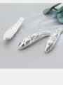 thumb 925 Sterling Silver With Silver Plated Hollow Lotus fish Bent Pipe 2