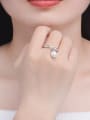 thumb Oval Freshwater Pearl Platinum Plated Silver Ring 1