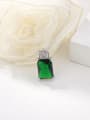 thumb Creative Green Square Shaped Glass Stone Necklace 1