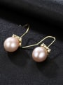 thumb 925 Sterling Silver With Gold Plated Simplistic Water Drop Hook Earrings 2