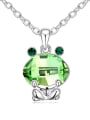 thumb Personalized austrian Crystals Frog Pendant Alloy Necklace 3