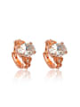 thumb Fashion 18K Rose Gold Plated Zircon Clip Earrings 0