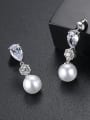 thumb Copper inlaid AAA zircon fashion pearl Earrings 2