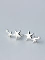 thumb S925 Silver Smooth Star Stud cuff earring 0