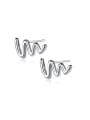 thumb Women Temperament Electrocardiogram Shaped Stud Earrings 0