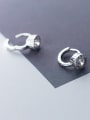 thumb 925 Sterling Silver With Silver Plated Simplistic Single Diamond Clip On Earrings 1