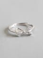 thumb 925 Sterling Silver With Platinum Plated Cute Bowknot Rings 0
