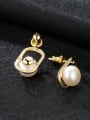 thumb Sterling silver natural 8-8.5mm pearl earrings 1