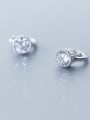 thumb 925 Sterling Silver With Silver Plated Simplistic Single Diamond Clip On Earrings 2