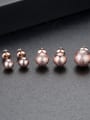 thumb Copper With 18k Rose Gold Plated Simplistic Ball Stud Earrings 0