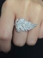 thumb Copper With Cubic Zirconia Fashion Leaf Cocktail Rings 1