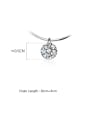 thumb 925 Sterling Silver With Platinum Plated Simplistic Round Necklaces 3