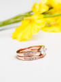 thumb Elegant Rose Gold Plated Zircon Alloy Ring Set 2