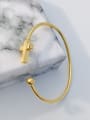 thumb Copper With 18k Gold Plated Fashion Cross Bangles 2