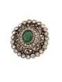 thumb Exaggerated Retro style Green stone Rhinestones Alloy Ring 0