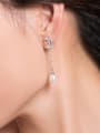 thumb Moon Star Zircon Freshwater Pearl Stud threader earring 2