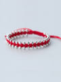 thumb Sterling Silver Bead woven Red thread bracelet 0