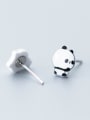 thumb Lovely Panda Shaped S925 Silver Stud Earrings 0