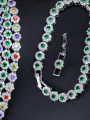 thumb Luxury Shine  High Quality Zircon Round Necklace Earrings bracelet 3 Piece jewelry set 3