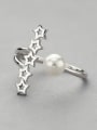 thumb Personalized Tiny Hollow Stars Artificial Pearl 925 Silver Opening Ring 0