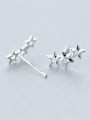 thumb All-match Hollow Star Shaped S925 Silver Stud Earrings 0