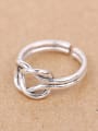 thumb Personalized Knot Silver Opening Midi Ring 3